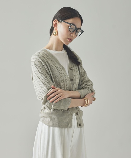 Curensology（カレンソロジー） カーディガン /ウールリネンVネック