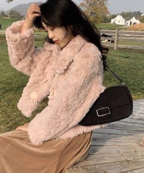 GEMEDA ダッフルコート コート モコモコアウター ダッフルクロップド