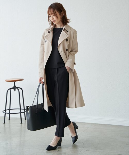 IKKA LOUNGE トレンチコート コート 撥水ロングトレンチコート