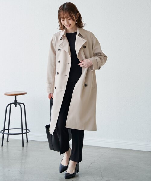 IKKA LOUNGE トレンチコート コート 撥水ロングトレンチコート