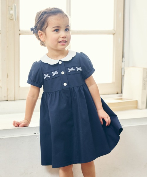 CHOPIN（ショパン） ワンピース 「ベビー」丸襟ミニリボン半袖