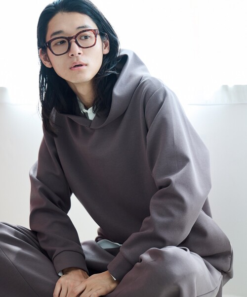 COMME CA ISM（コムサイズム） パーカー ダンボールニット フード