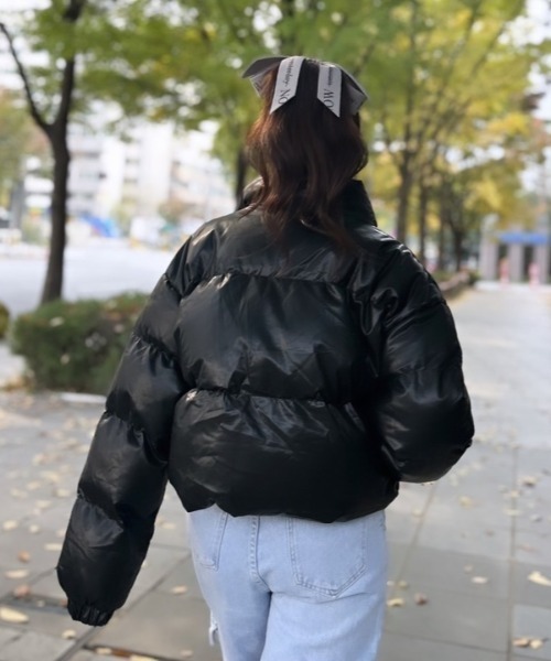 ipugo ダウンコート ダウンジャケット ipugo/イプゴ レザー調ダウン