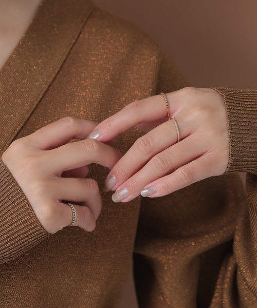 Lilas 指輪 リング ダイヤハーフエタニティーピンキーリング K10