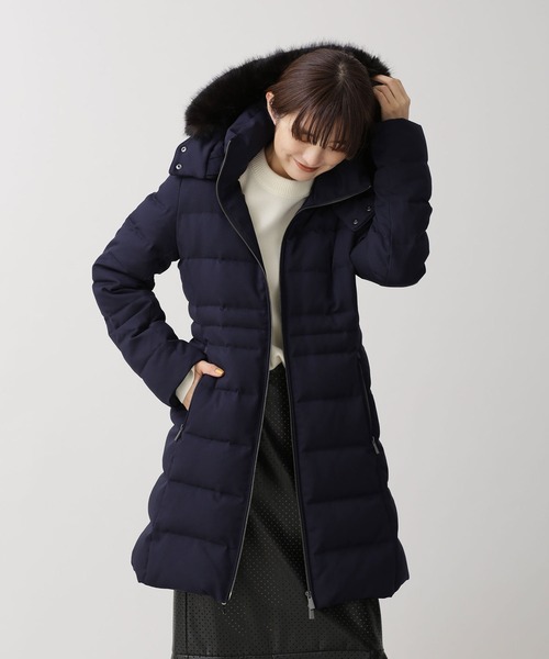 nano・universe】西川ダウンコート ネイビー ファー取り外し可能 nano