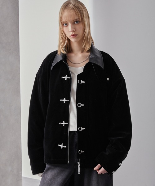 Loose（ルース） ブルゾン アウター ファイヤーマン ベロア合皮