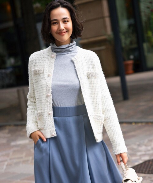 組曲（KUMIKYOKU） カーディガン スノーネップツイード ニット