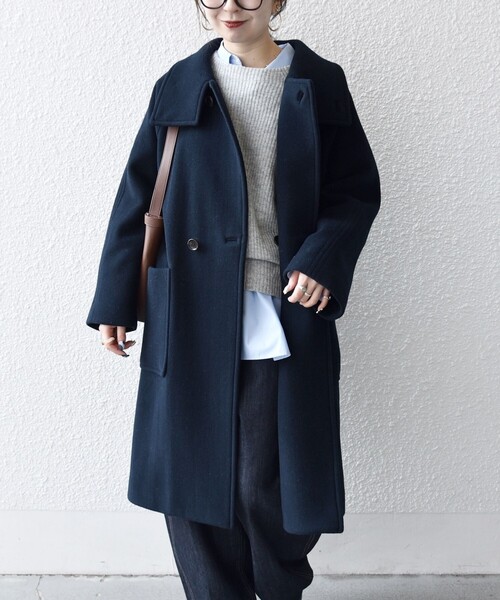 SHIPS any コート アウター any: PURE WOOL スタンド ＆ ビッグカラー