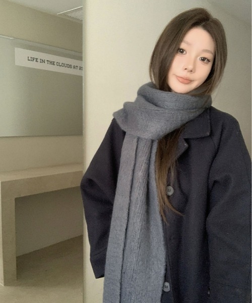 マフラー ストール モヘアライク フリンジ レディース : ZOZOTOWN