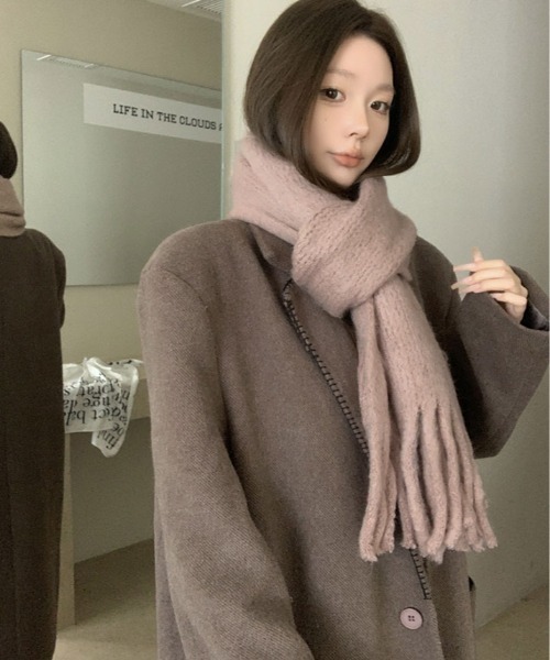 マフラー ストール モヘアライク フリンジ レディース : ZOZOTOWN