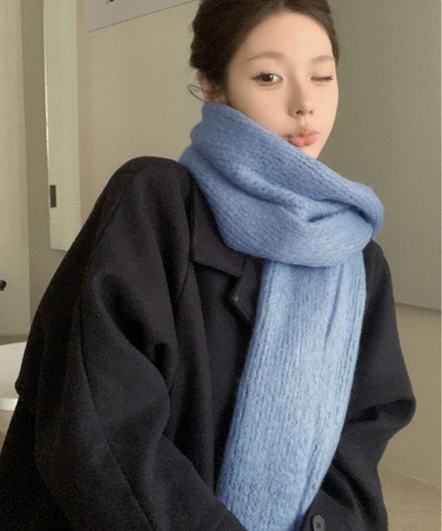 マフラー ストール モヘアライク フリンジ レディース : ZOZOTOWN