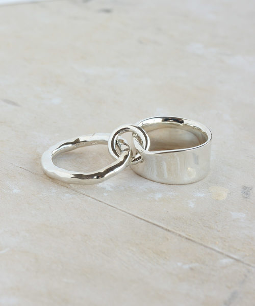e.m.（イーエム） 指輪 リング シルバープレート2連リング レディース