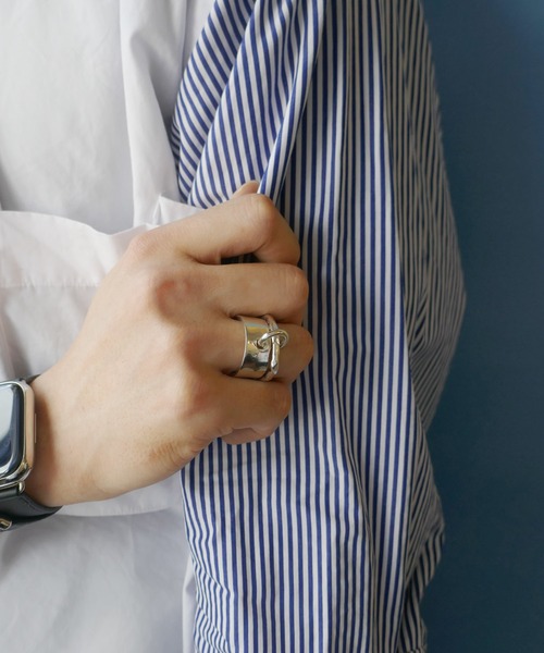 e.m.（イーエム） 指輪 リング シルバープレート2連リング レディース