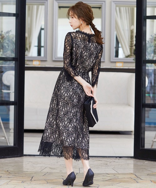 niana（ニアナ） ドレス 総レースポケット付き結婚式ワンピースドレス