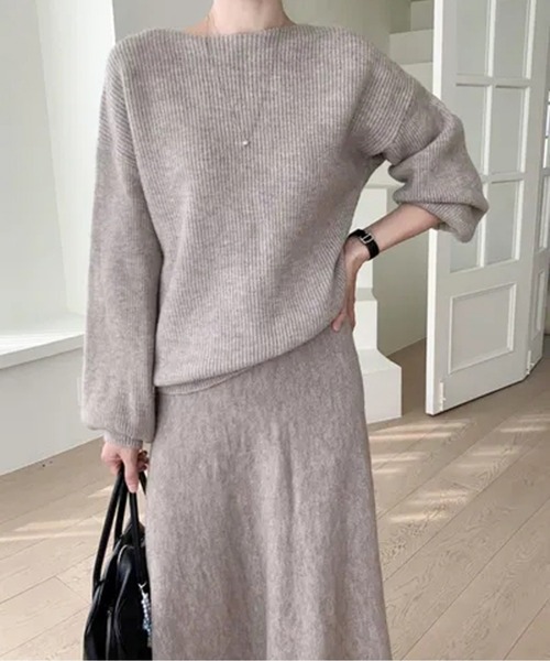 セットアップ セットアップニットトップス＆スカート レディース