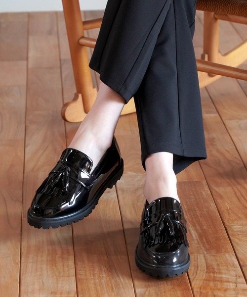 AmiAmi（アミアミ） ローファー 厚底キルトタッセルローファー