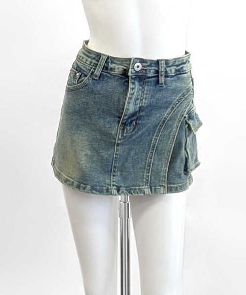 REMUR ジーンズ デニム デニムパンツ ミニスカート風デニムショート