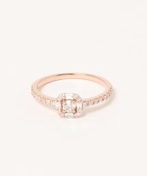 con affetto 指輪 リング K18ダイヤスクエアリング レディース