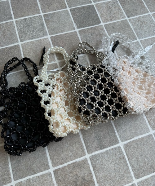ハンドバッグ ビーズデザインミニバッグ / ハンドメイドパーティー