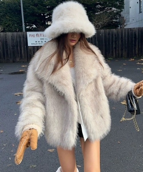 ViViDAY コート アウター エコファーボリュームコート レディース