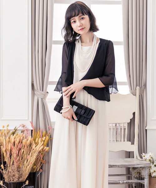 DRESS STAR（ドレススター） カーディガン 7分丈薄手シフォンパーティ