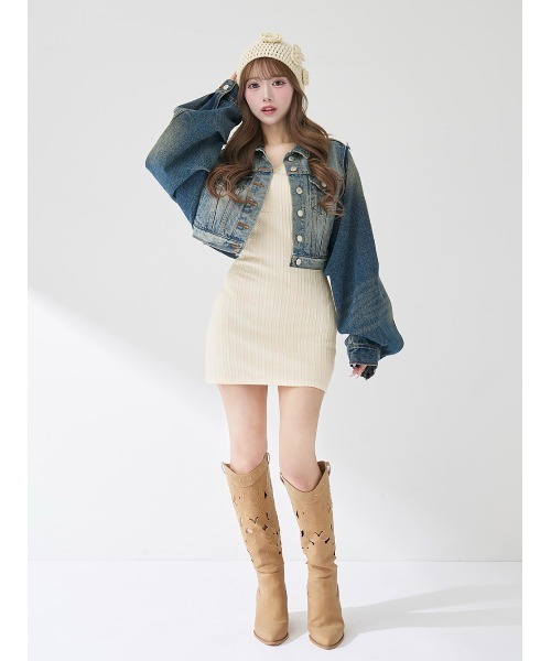 Darich（ダーリッチ） ワンピース ケーブルニットソーセットミニ