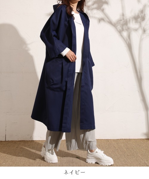 トレンチコート コート フード付きトレンチコート レディース