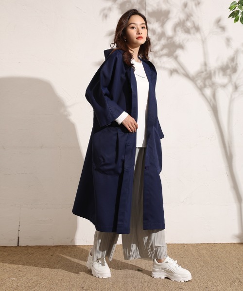 トレンチコート コート フード付きトレンチコート レディース