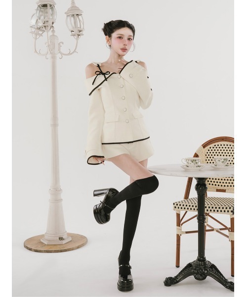 Darich（ダーリッチ） ボンディングツイードオフショルチュニック