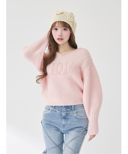 Darich（ダーリッチ） ニット セーター ファンシービーズDDロゴ