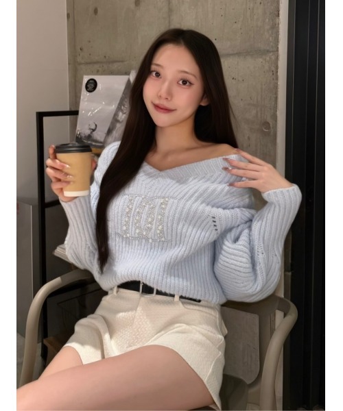 Darich（ダーリッチ） ニット セーター ファンシービーズDDロゴ