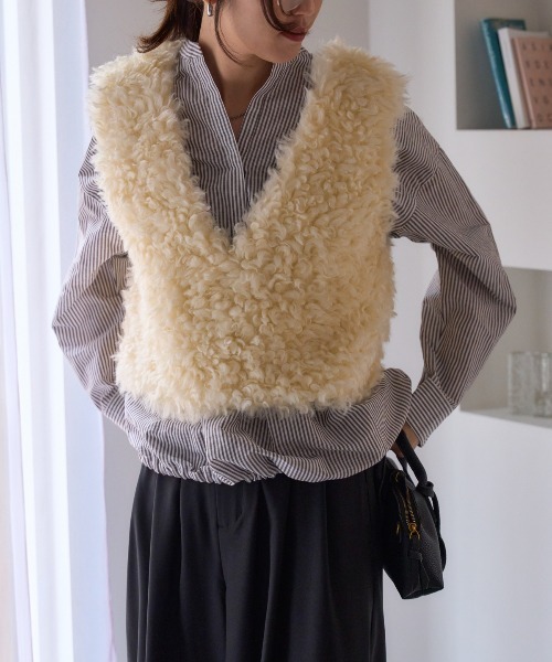 TRIANGLE PALETTE ベスト ジレ 前後2way プードルボアベスト