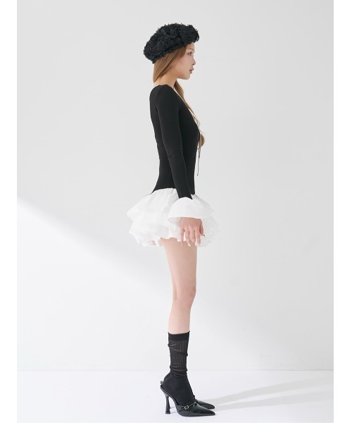 Darich（ダーリッチ） ワンピース デザインネックリボンミニワンピース