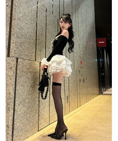 Darich（ダーリッチ） ワンピース デザインネックリボンミニワンピース