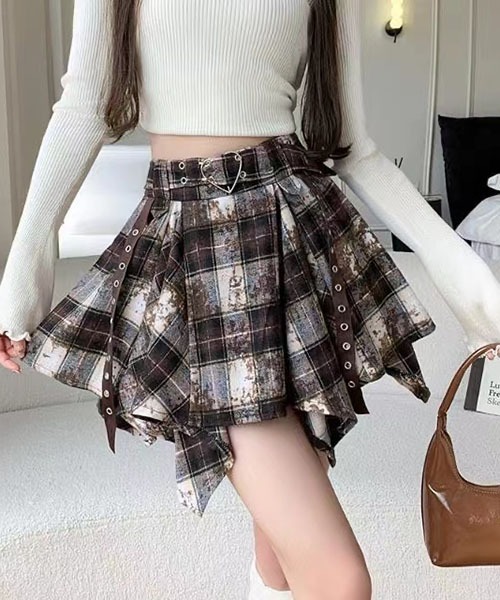 gossip!ロサンゼルス スカート Y2K2色 スカート チェック柄 ミニ