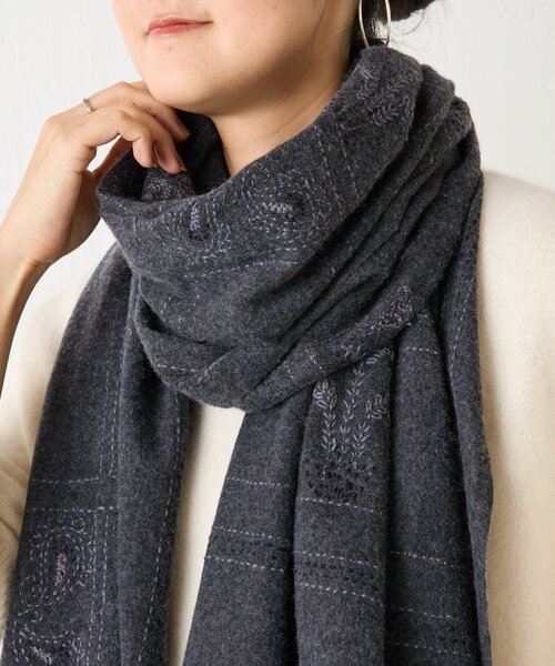 BEARDSLEY（ビアズリー） ストール マフラー 「CITRUS」刺繍タッセル