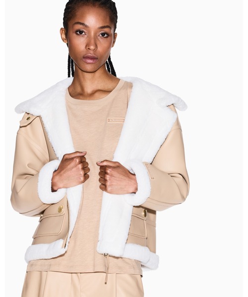 ARMANI EXCHANGE ムートンコート ボアコート 「A|X アルマーニ