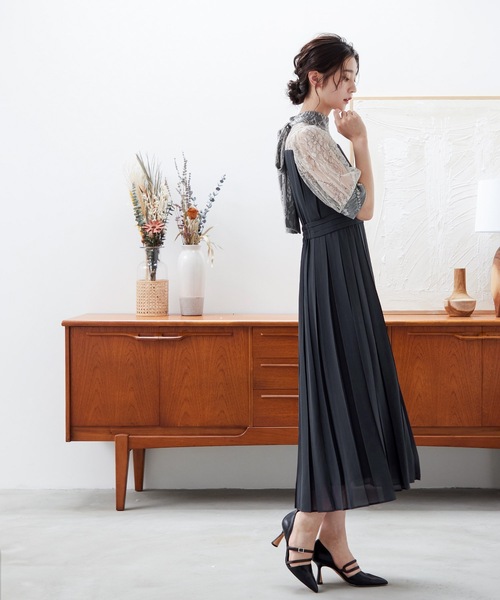 niana（ニアナ） ドレス 胸ヨーククラシカルレースプリーツワンピース