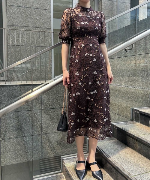 ドレス アンティーク刺繍レースドレス 結婚式 パーティードレス