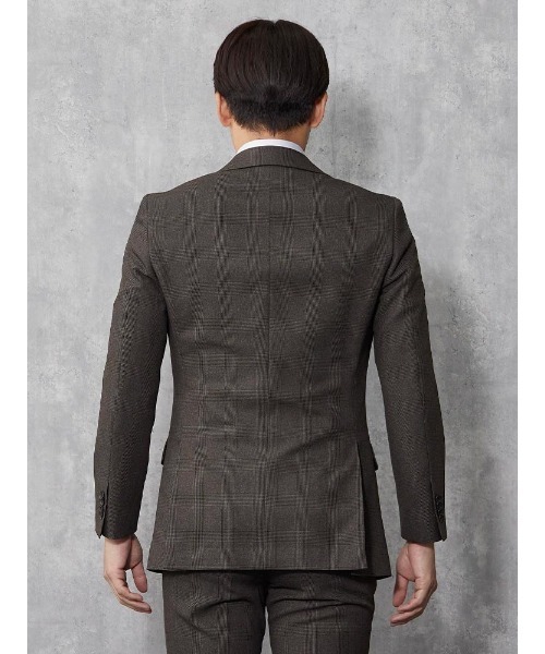 未使用級☆ Perfect Suit Factoryセットアップ チェック 茶色 未使用級