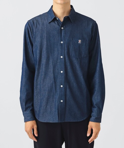 BEAMS HEART（ビームス ハート） シャツ コーヒー刺繍 デニム シャツ