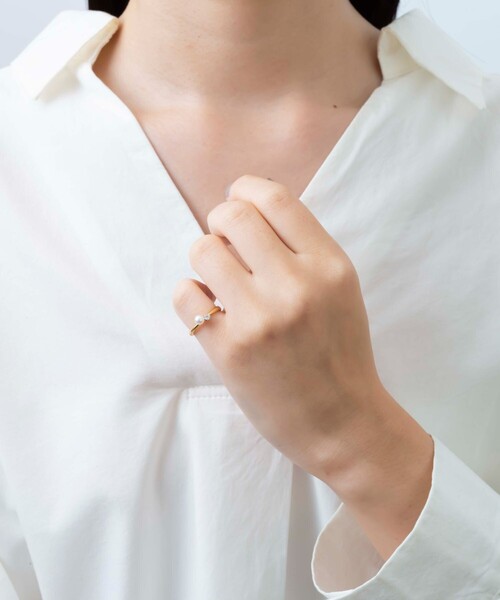 Jouete（ジュエッテ） 指輪 リング ピンキーリング パール×ジルコニア