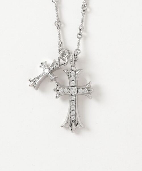 ARCADE（アーケード） ネックレス ジルコニア入り ダブルクロス