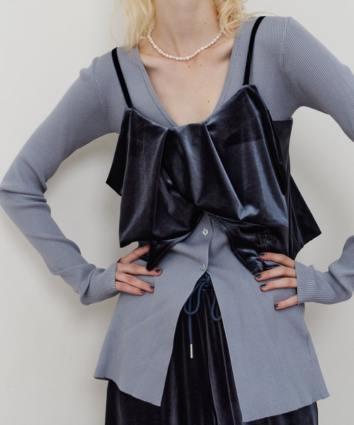 LA BELLE ETUDE（ラベルエチュード） BIGベロアリボンモチーフビスチェ