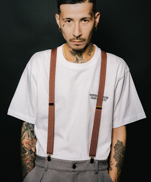 Subciety（サブサエティ） サスペンダー Paisley leather suspenders