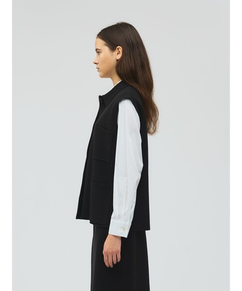 mizuiroind（ミズイロインド） ベスト ジレ 襟付きワイドベスト