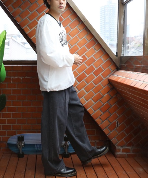 8 ナイロンジャケット ナイロンVネックプルオーバー メンズ