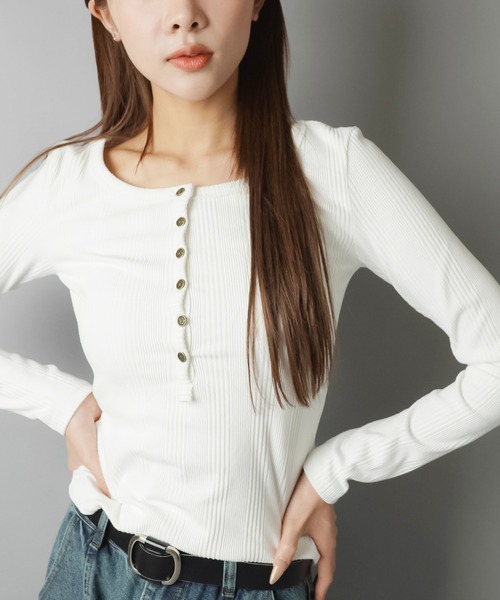 SPINNS（スピンズ） tシャツ 毎日使える抜け感ベーシックヘンリー