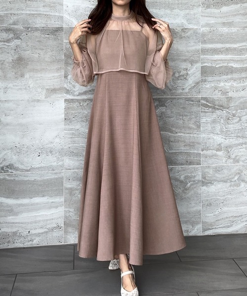 JUNOAH（ジュノア） ワンピース 「選べる」チュールボレロ＋フレア