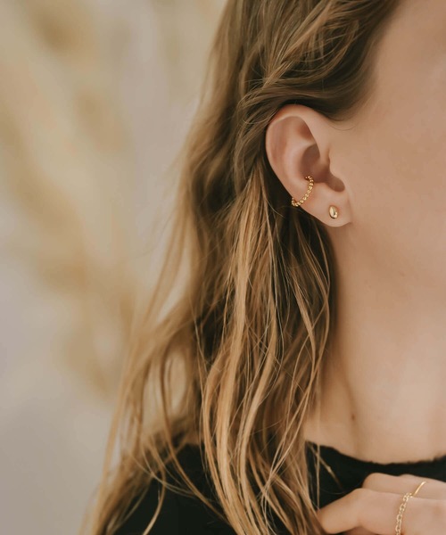 ピアス 18k「mollica-grand -モリカ・グラン-」K18 18金 ポスト長め